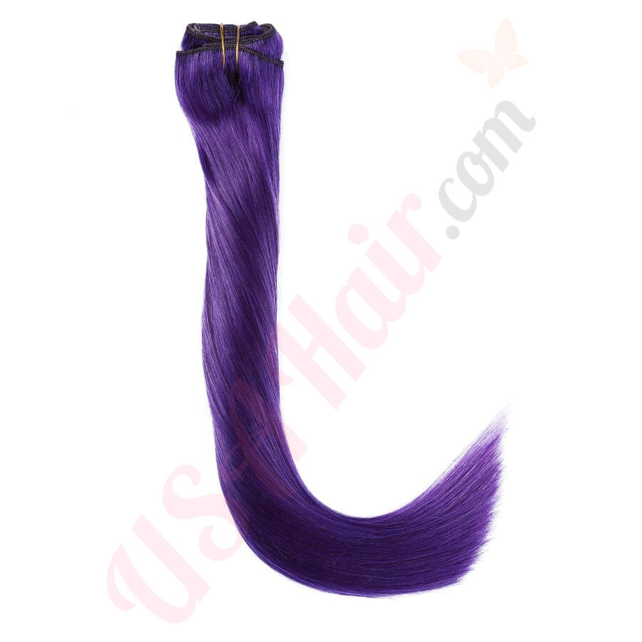 Purple clip in human hair extensions hotsell